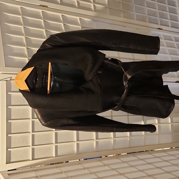 Elie tahari leather jacket /coat sz m - Picture 2 of 14